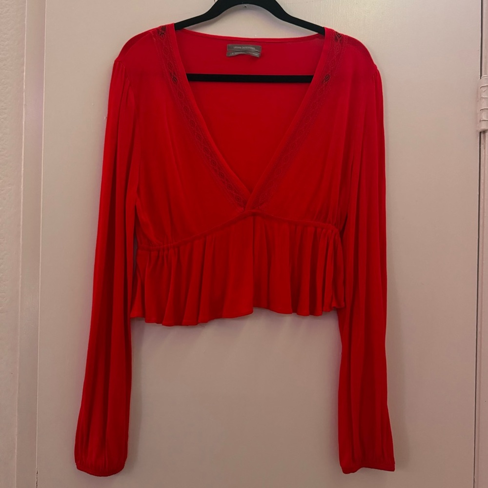 Urban Outfitters Deep V-Neck Long Sleeve